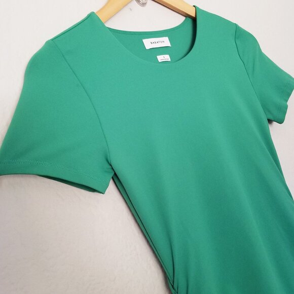 Babaton Aritzia Contour Ruched Midi Dress Green Size S Double Layered Slimming - Picture 4 of 13